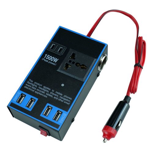 Car power inverter 12v 24v to 110v 220v 1500w multifunctional truck home outlet