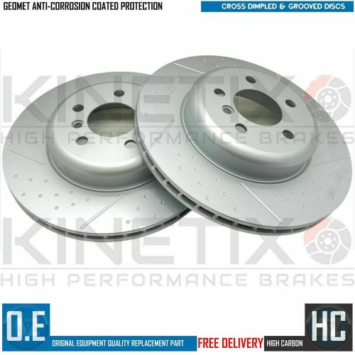 For bmw 320d f31 m sport performance dimpled grooved rear brake discs pair 345mm