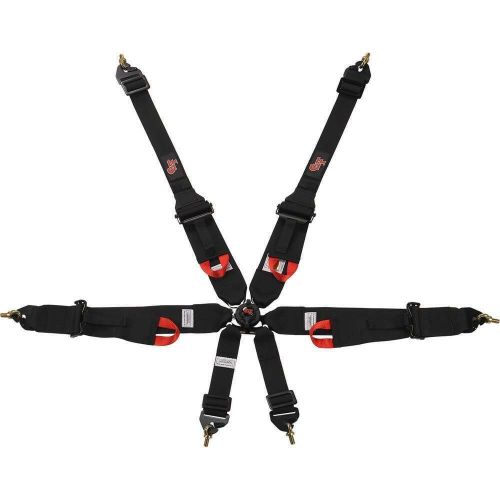 G-force 7622bk 6 point harness camlock fia approved individual harness black