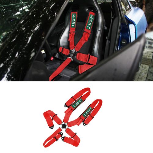 Universal red 5 point camlock quick release racing seat belt harness