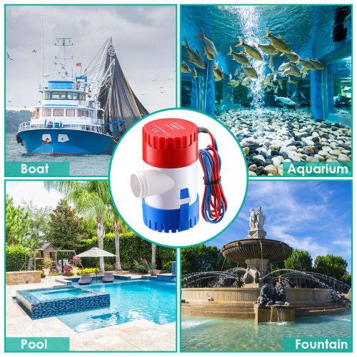 12v 1100gph electric marine submersible bilge sump water pump for boat yacht rv