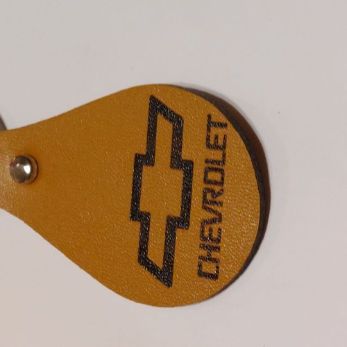 Chevrolet chevy logo laser engraved key chain pu leather with ring