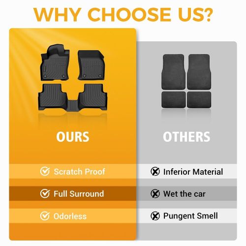 All weather floor mats for 2019-2024 audi q3 3d tpe rubber liners 3pcs set