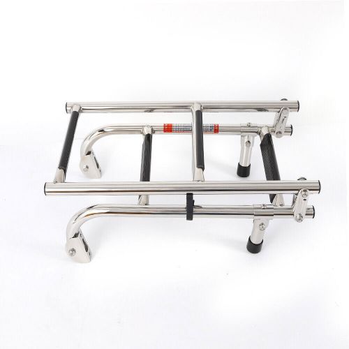 4 steps stainless steel boat ladder extension folding pontoon ladder