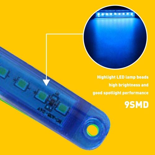 20pcs led side marker auto lights clearance lamp for boat truck trailer blue d