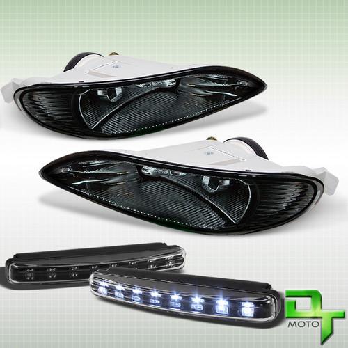 Smoked 05-08 corolla 02-04 camry 02-03 solara fog lights set+led bumper lamp