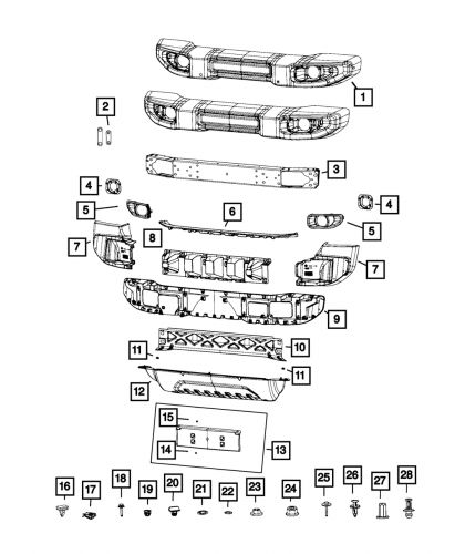 Genuine mopar air dam 6bu42rxfac