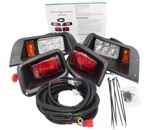 Golf cart led light kit headlight &amp; tail w/turn signal switch for 96-13 ezgo txt