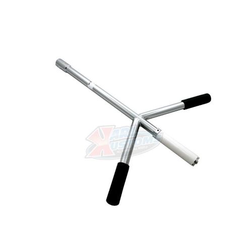 Chrome plated steel free spin quick lug wrench for 1&#034; lug nuts w/ rubber handles