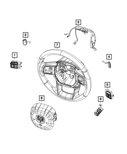 Genuine mopar steering wheel wiring 68449277aa