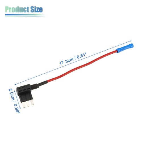 Universal piece of 3 car fuse tap 12v with 15a micro3 atl blade type fuse