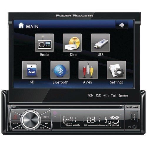 Power acoustic  1-din source unit w/bluetooth &amp; motorized 7in lcd ptid8920b