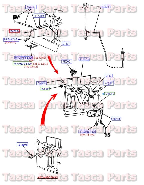 New oem 6 sp man trans clutch master cylinder to slave tube f250 350 450 550 s d