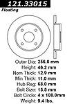 Centric parts 121.33015 front disc brake rotor