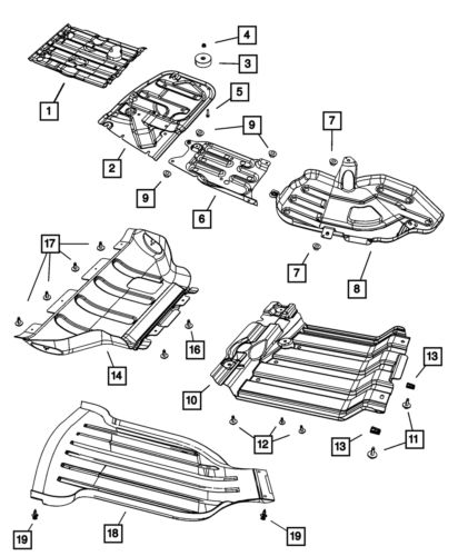 Genuine mopar front skid plate 68141693aa