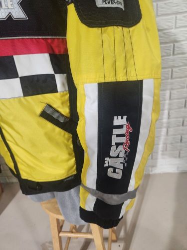 Castle x snowmobile racing jacket mens large yellow black insulated vented