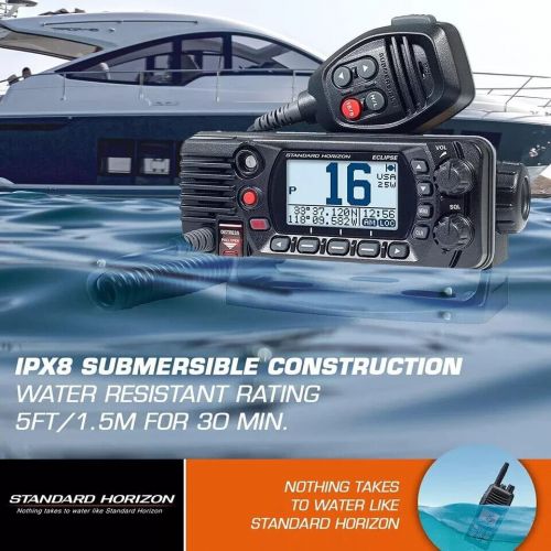 Gx1400 black fixed-mount vhf