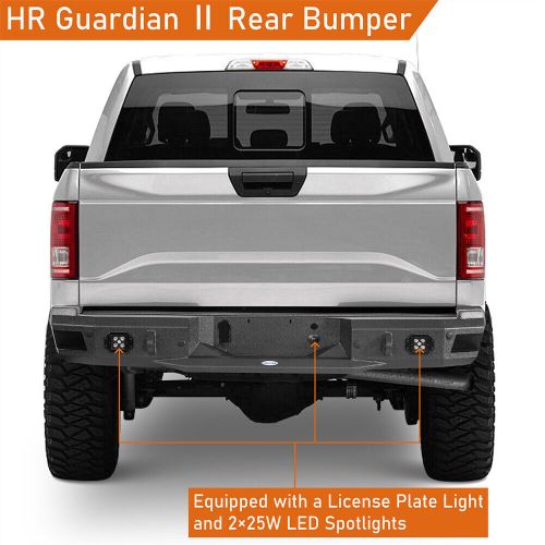 Full width front rear bumper w/ led light &amp; winch plate fit 2018-2020 ford f-150