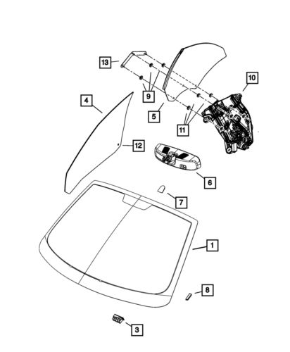 Genuine mopar inside rear view mirror 4389936ac