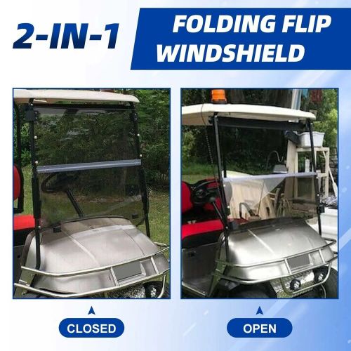 Ezgo txt 1994-2013 medalist golf cart folding tinted fold down windshield pc