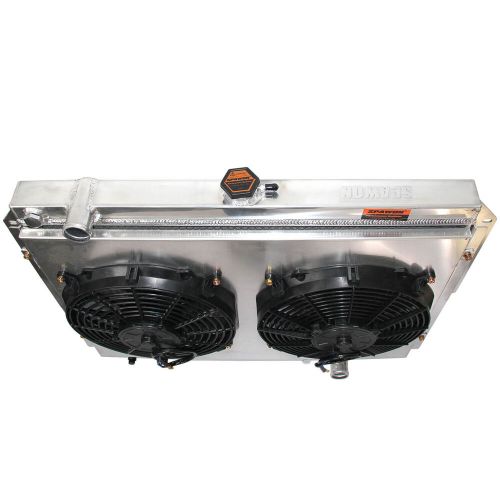 Radiator with fan shroud for dodge cordoba lebaron 1976-1989 5.2l v8 2 row at mt