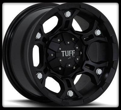 15" x 8" tuff t03 black rims w/ 33x13.50x15lt toyo open country m/t wheels rims