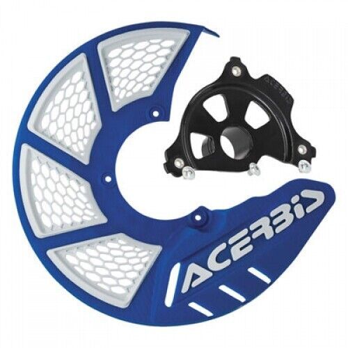 Acerbis x-brake vented front disc cover with mounting kit blue/white with black