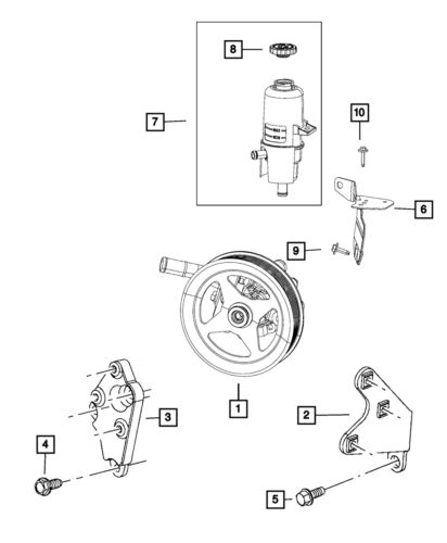 Genuine mopar power steering pump 68193091ab