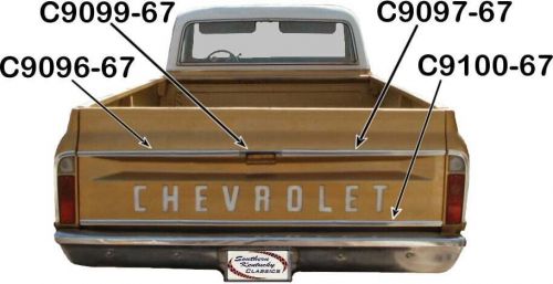 C9096-67 brothers trucks tailgate molding - fleetside - upper - left