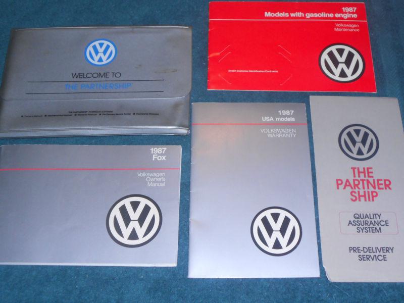 1987 volkswagen fox owner's manual set / original guide book set