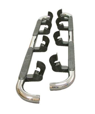 07-14 silverado/sierra crew cab chrome 3" round assist step bars 2pc 19213585