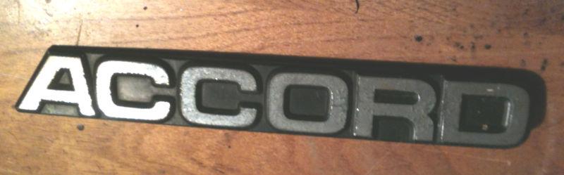 Vintage accord auto / car / truck plastic emblem - as is