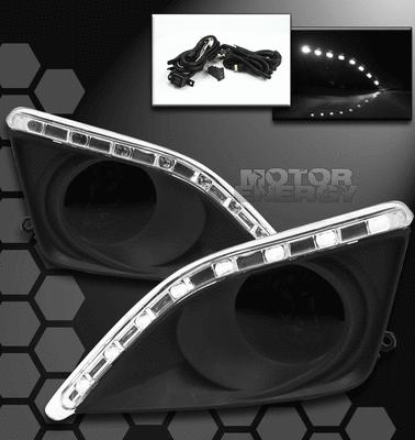 2009 2010 toyota corolla bumper dark smoke fog light set w/drl led cover+harness