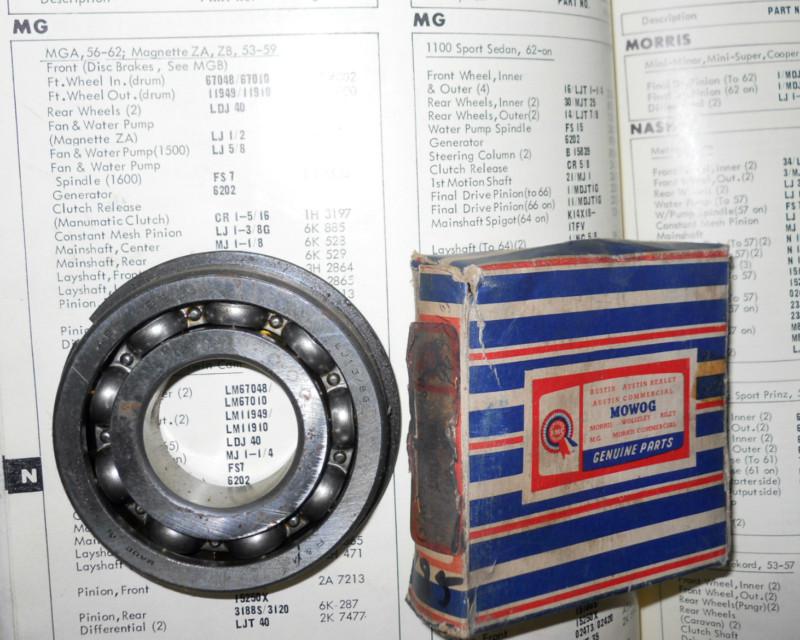 Nos bmc constant mesh pionion bearing  lj 1 3/8g. mga----->