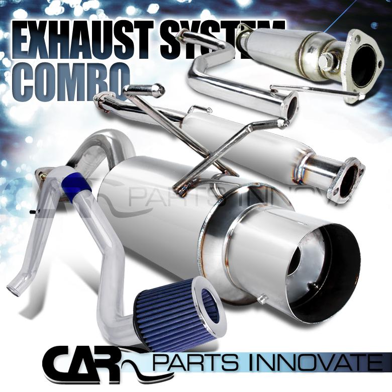 96-00 civic 3dr 1.6l l4 cold air intake+turbine filter+catback exhaust system