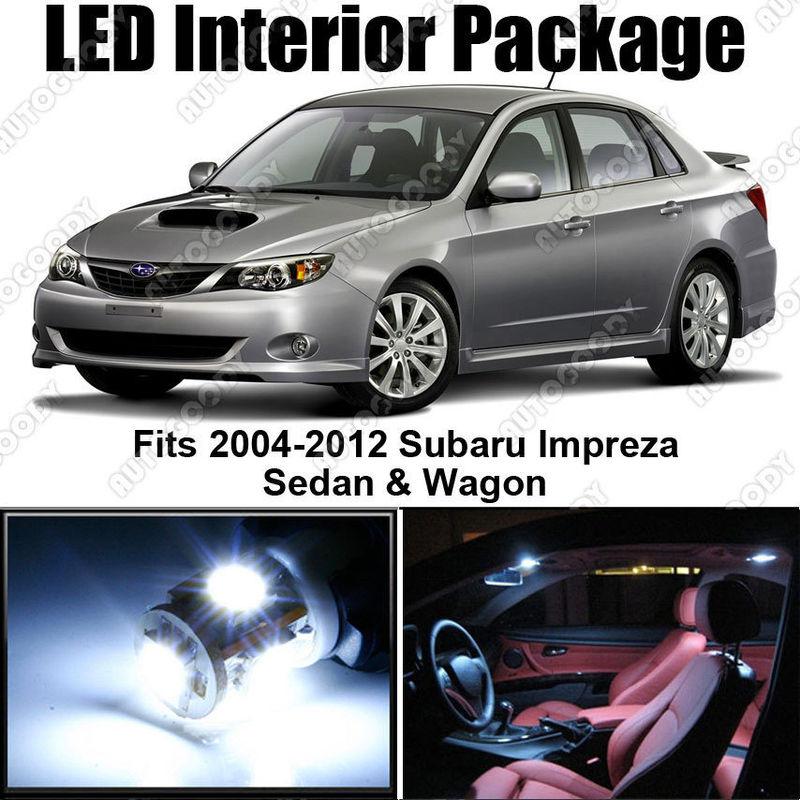 6x white led lights interior package for subaru impreza