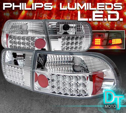92-95 honda civic 2/4dr philips-led perform clear tail lights lamps left+right