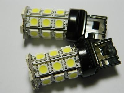 2pcs 7443 7440 t20 27-smd 5050 led backup reverse light bulb xenon white #cw4