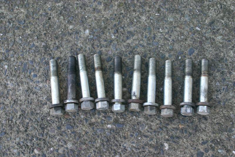 Oem harley panhead cylinder head bolts cp hardware cad w/ washers and patina wow