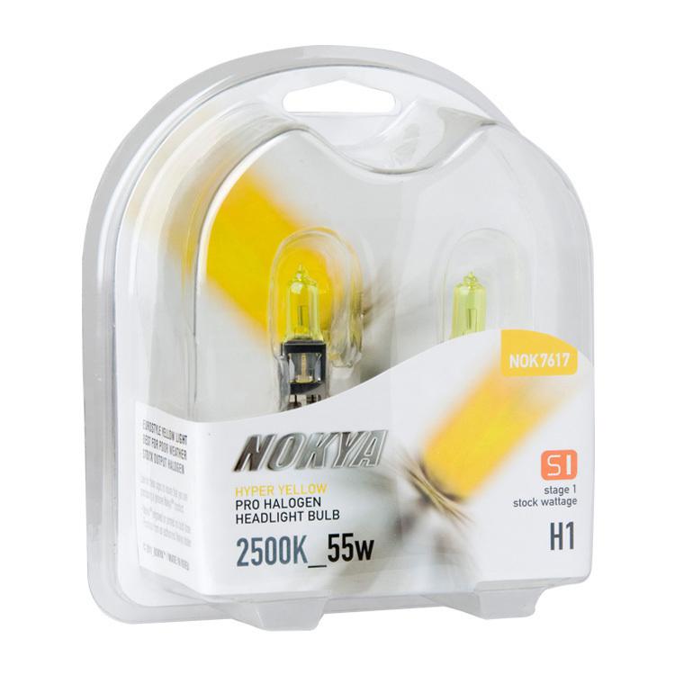 Nokya pro-halogen hyper yellow stage 1 h1 fog light nissan bulbs pair nok7617