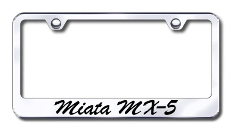 Mazda miata mx5 script  engraved chrome license plate frame made in usa genuine