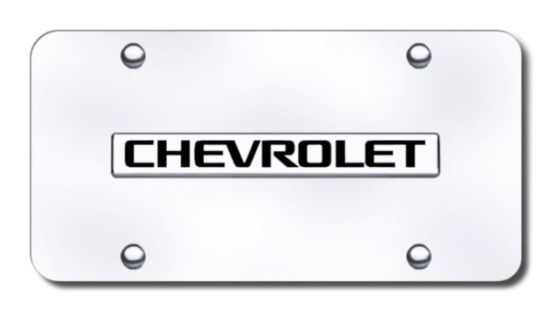 Gm chevrolet name chrome on chrome license plate made in usa genuine