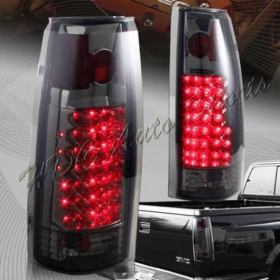 88-00 gmc/chevy truck/suv led chrome reflector smoke lens altezza tail lights