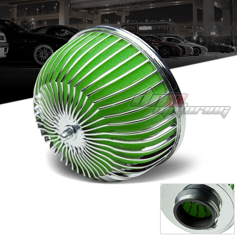 3" green cold air/short ram intake/turbocharger racing mushroom washable filter