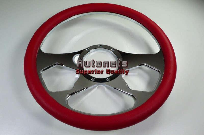 Red wrap revolution style chevy gm buick pontiac aluminum steering wheel