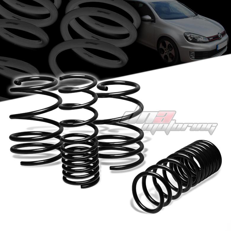 10-13 vw golf gti mk6 r32 black 1.1"drop suspension lowering springs f295/r250lb