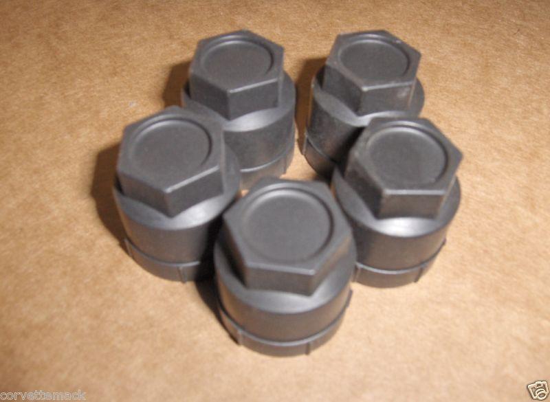 Corvette wheel lug nut covers set of 5 gm 85,86,87,88,89 black