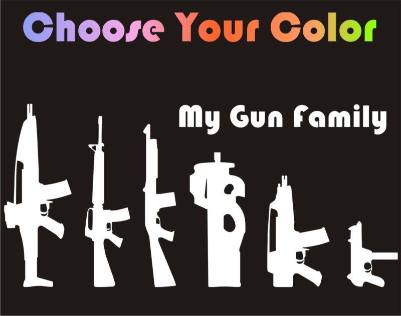 Stick figure gun family decal car window sticker hunting laptop decal tue