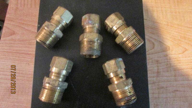 Lot of 5 new eaton weatherhead 1462x10 air brake tube union , 5/8" tube od.