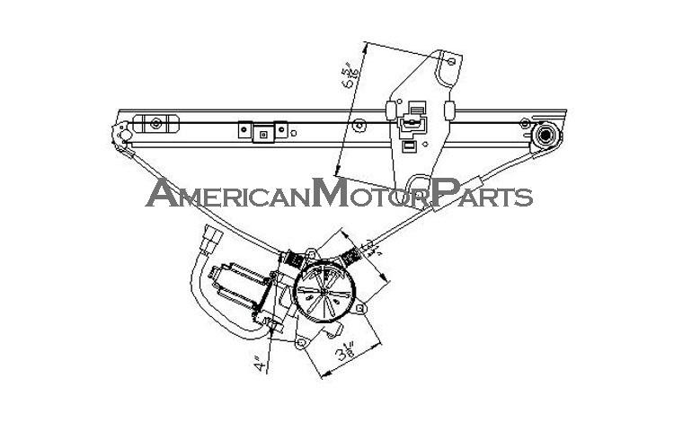 Left driver side replacement front power window regulator 1992-1996 toyota camry